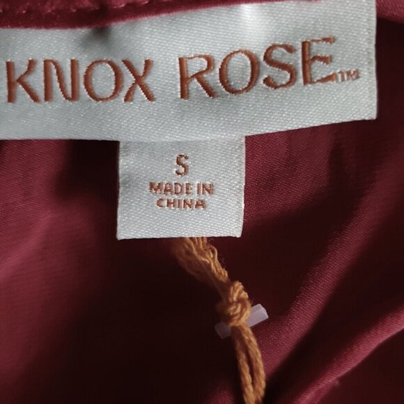 Knox Rose Red Dress Shiny Long Flutter Sleeve Flowy Dress Size Small S NEW! - Picture 9 of 12